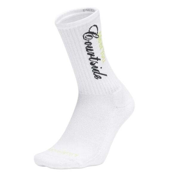 Lululemon Unisex Daily Essential Crew Socks Tennis Club White/Sour Grape L - Picture 3 of 9